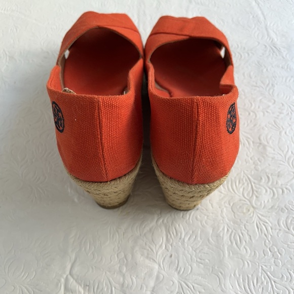 Tory Burch Orange Canvas Espadrilles size 7B - Picture 7 of 7